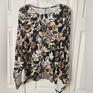 Sz Large Westbound tunic New brown black floral